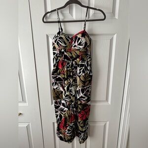 Tropical Leaf Print Jumpsuit